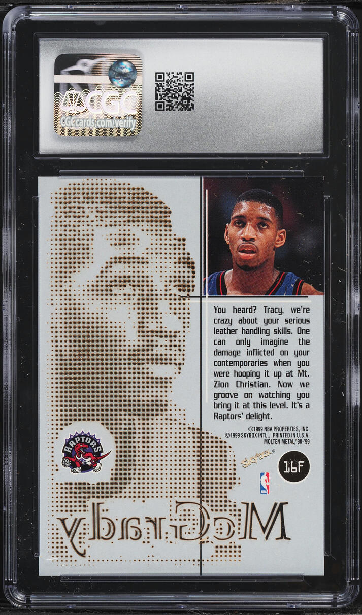 1998 Skybox Molten Metal Fusion Tracy McGrady #16F CGC 9.5 MINT+