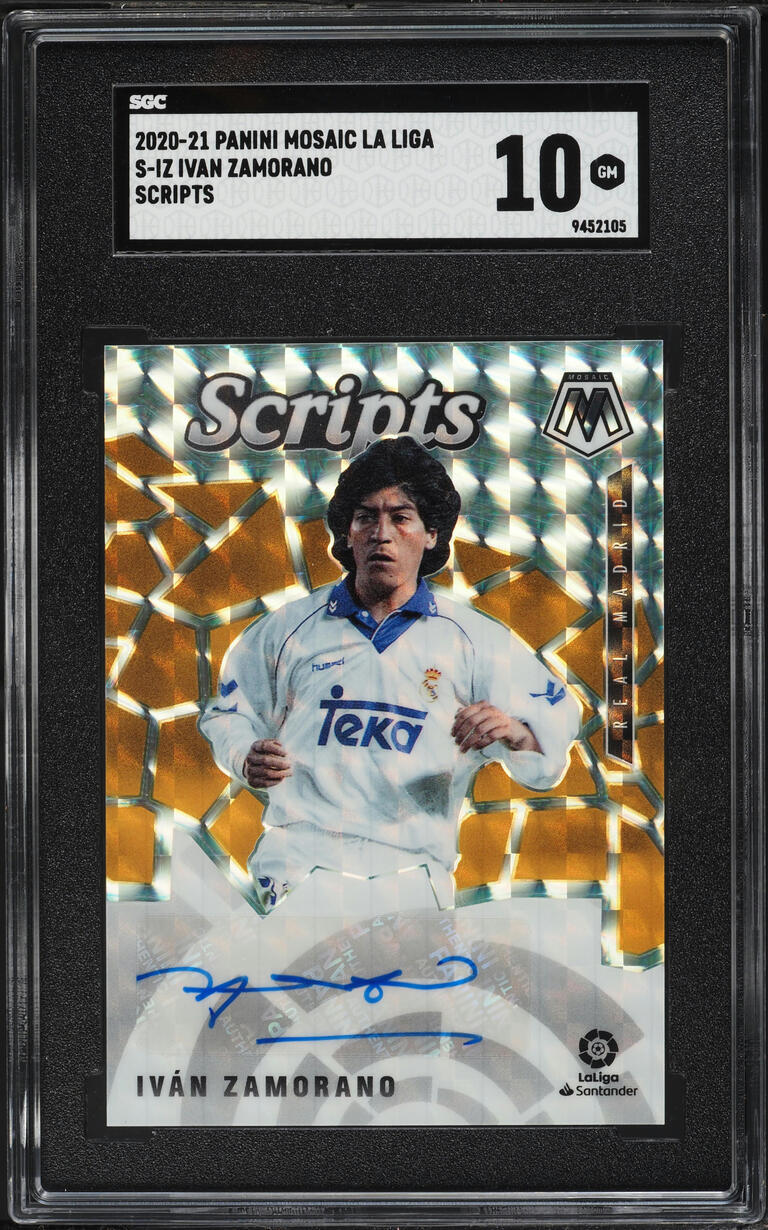 2020 Panini Mosaic La Liga Scripts Ivan Zamorano AUTO #S-IZ SGC 10 GEM MINT