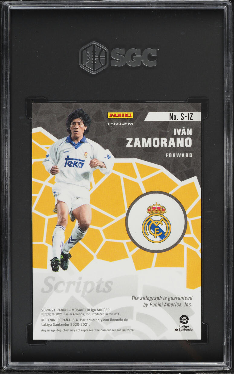 2020 Panini Mosaic La Liga Scripts Ivan Zamorano AUTO #S-IZ SGC 10 GEM MINT