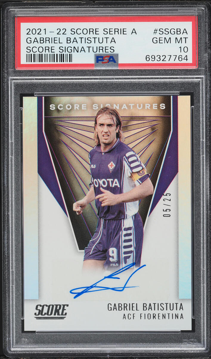 2021 Panini Score Serie A Score Signatures Gabriel Batistuta AUTO /25 #SSGBA PSA 10 GEM MINT