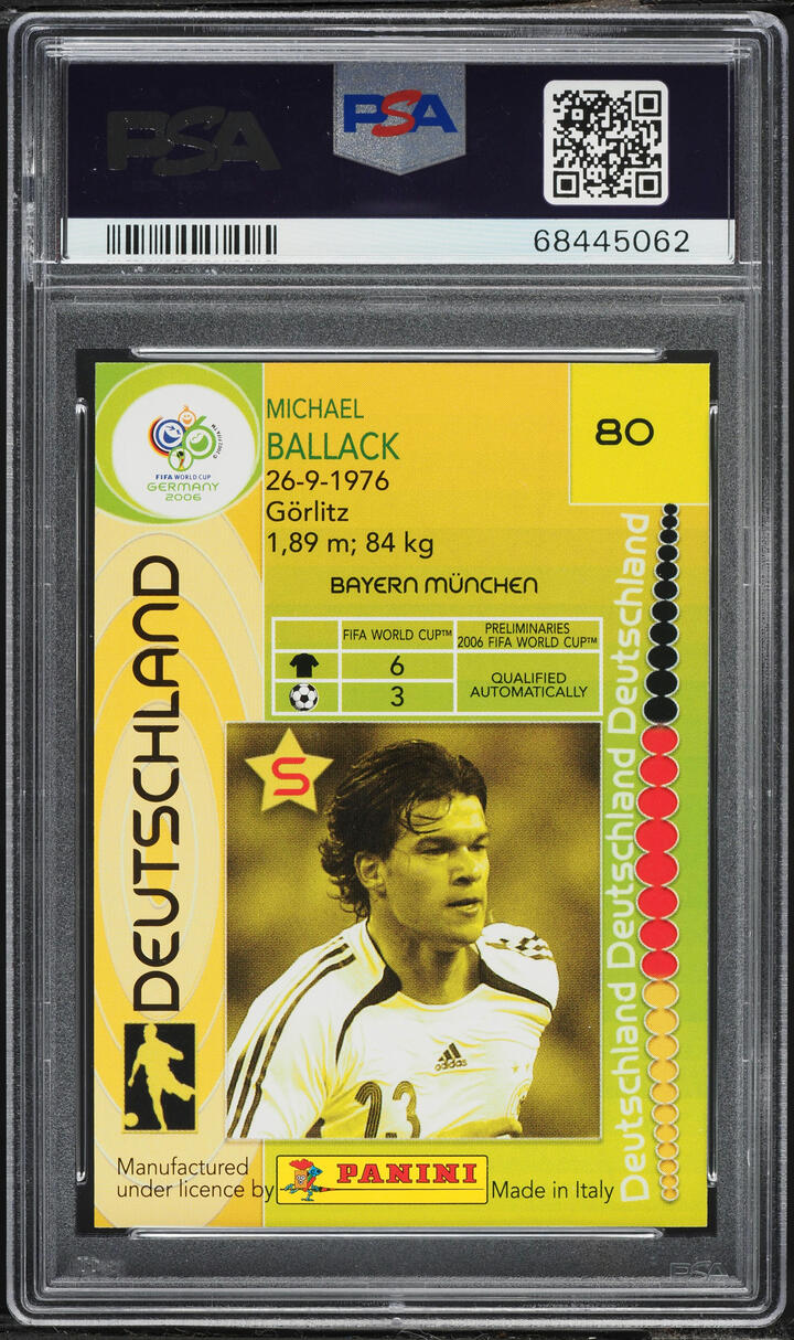 2006 Panini World Cup Germany Michael Ballack #80 PSA 10 GEM MINT