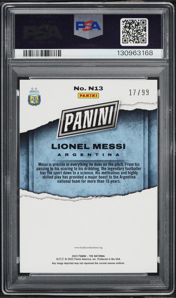 2022 Panini National Insert Red Lionel Messi /99 #N13 PSA 9 MINT