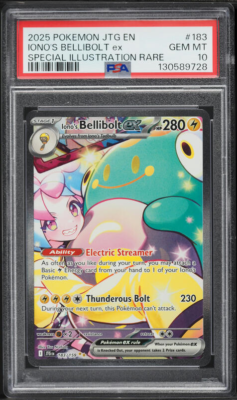 2025 Pokemon Scarlet & Violet Journey Together SIR Iono's Bellibolt EX #183 PSA 10 GEM MINT
