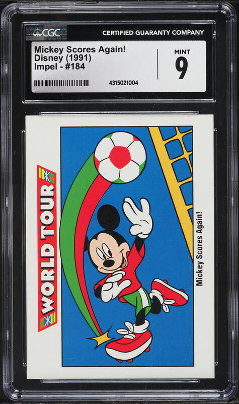 ♥激レア♥　1991 インペルディズニー ミッキーズワールドツアー 1001 1991 Impel Disney World Tour Mickey Scores Again! #184 CGC 9 MINT