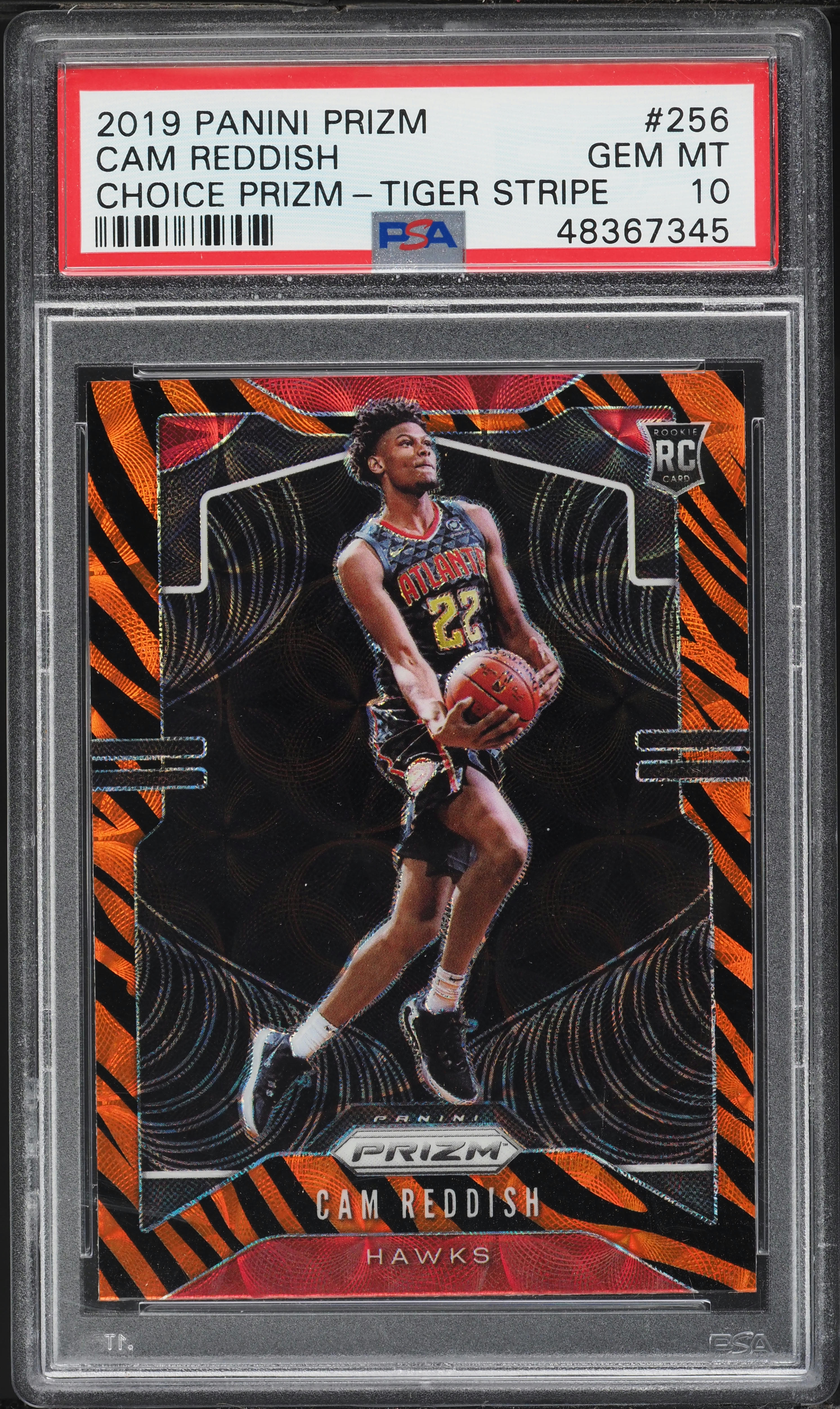 2019 Panini Prizm Choice Tiger Stripe Cam Reddish ROOKIE #256 PSA
