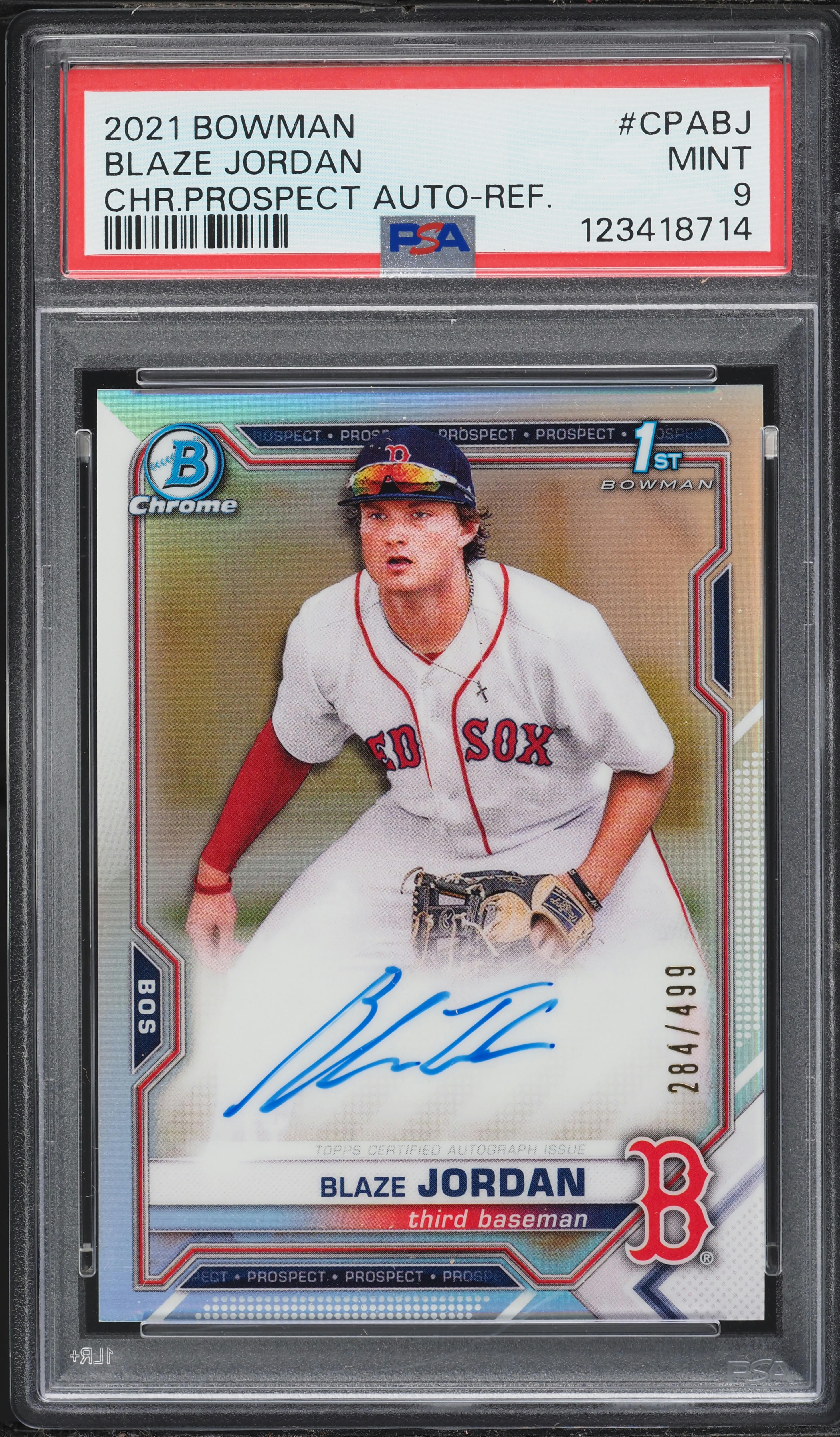2021 Bowman Chrome Refractor Blaze Jordan PROSPECT AUTO /499