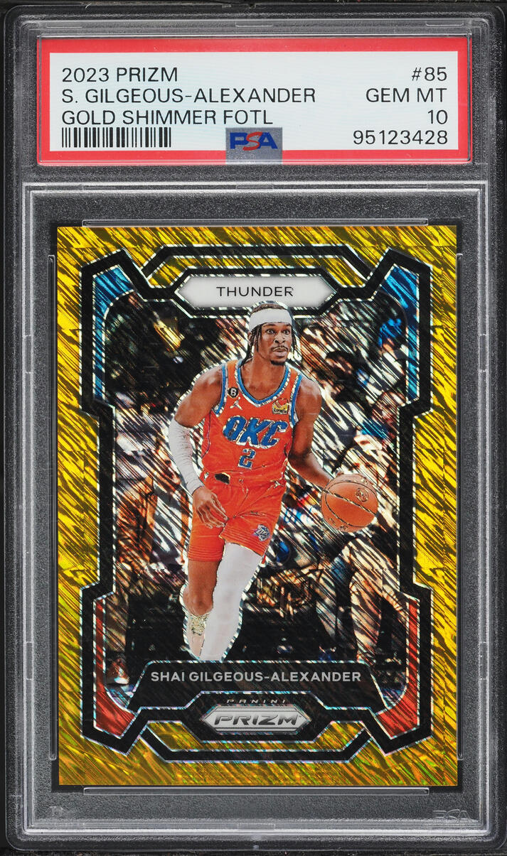 2023 Panini Prizm Gold Shimmer FOTL Shai Gilgeous-Alexander /10 #85 PSA 10 GEM MINT