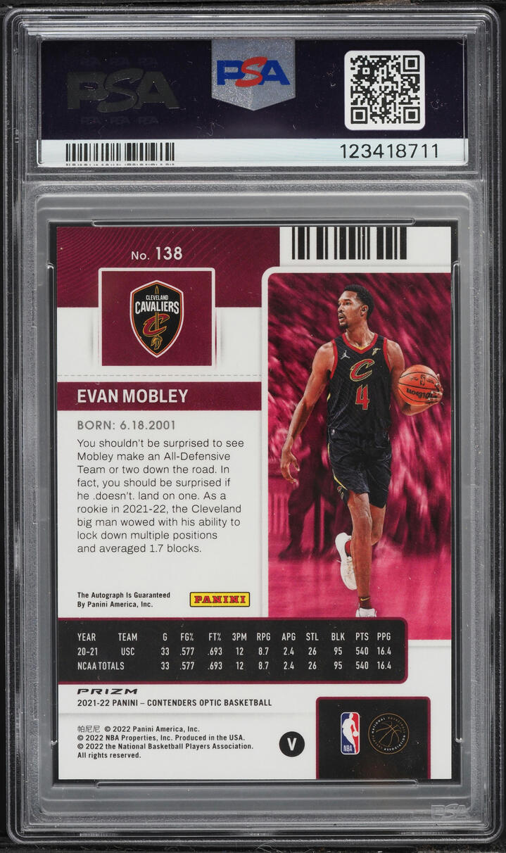 2021 Panini Contenders Optic Variation Evan Mobley ROOKIE AUTO