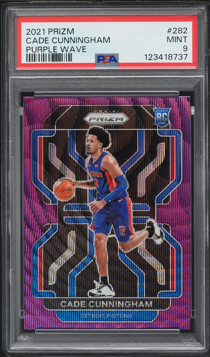 2021 Panini Prizm Purple Wave Cade Cunningham ROOKIE #282 PSA 9 MINT