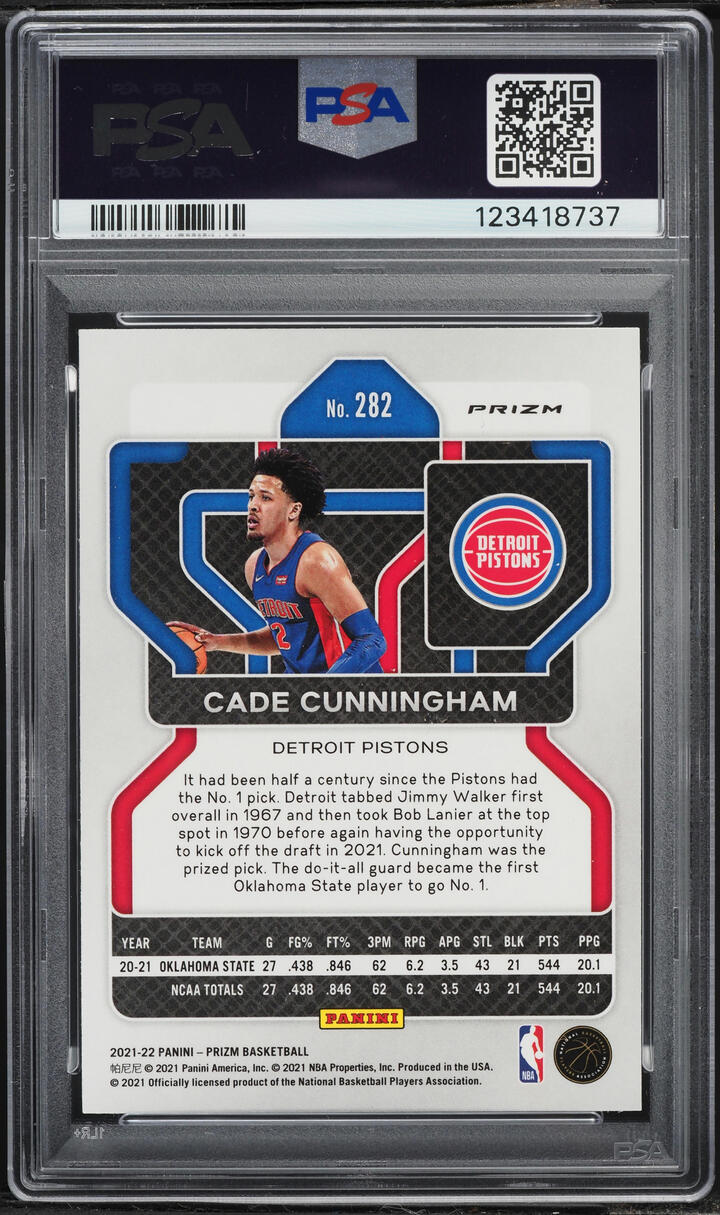 2021 Panini Prizm Purple Wave Cade Cunningham ROOKIE #282 PSA 9 MINT