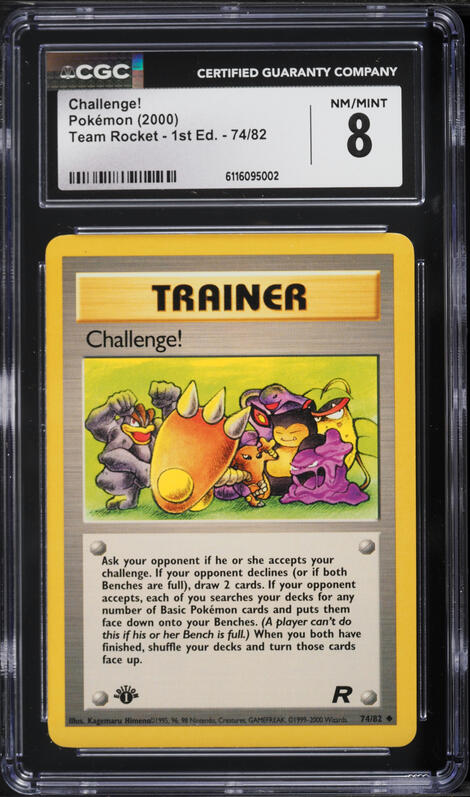 2000 Pokemon Team Rocket 1st Edition Challenge! #74 CGC 8 NM-MT