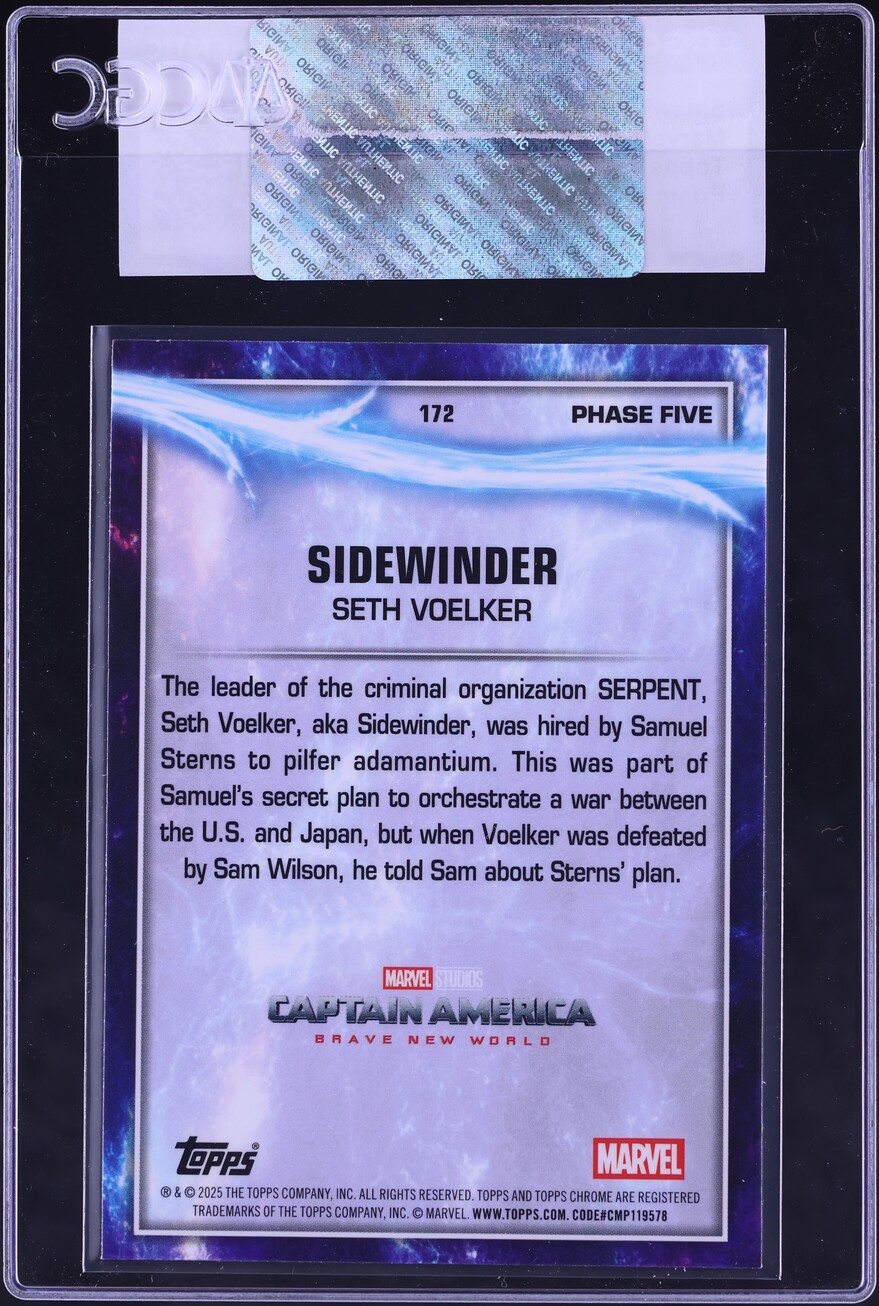 2025 Topps Chrome Marvel Studios Prism Refractor Sidewinder #172