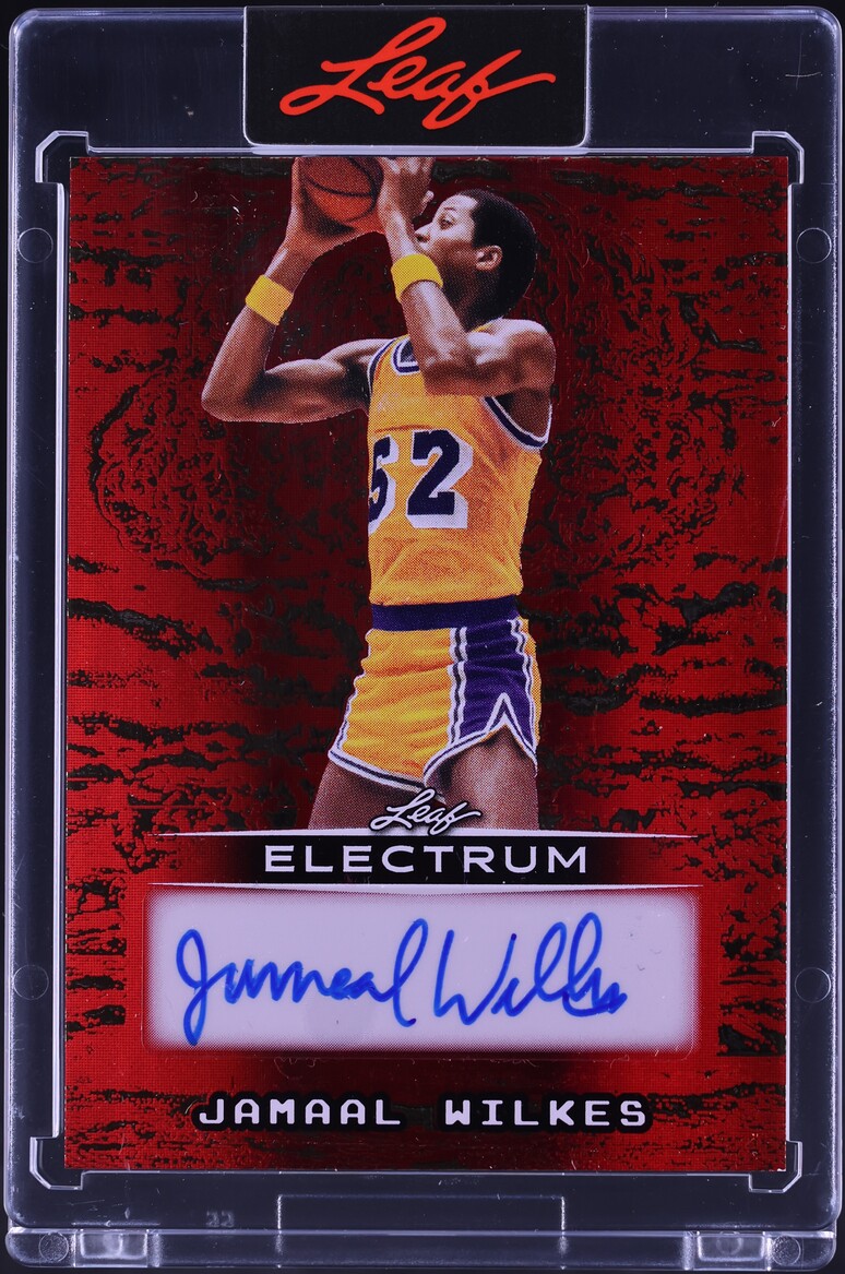 2025 Leaf Electrum Red Board Gold Foil Jamaal Wilkes AUTO 1/2 #BA-JW1