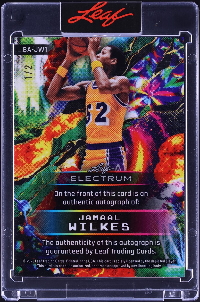 2025 Leaf Electrum Red Board Gold Foil Jamaal Wilkes AUTO 1/2 #BA-JW1