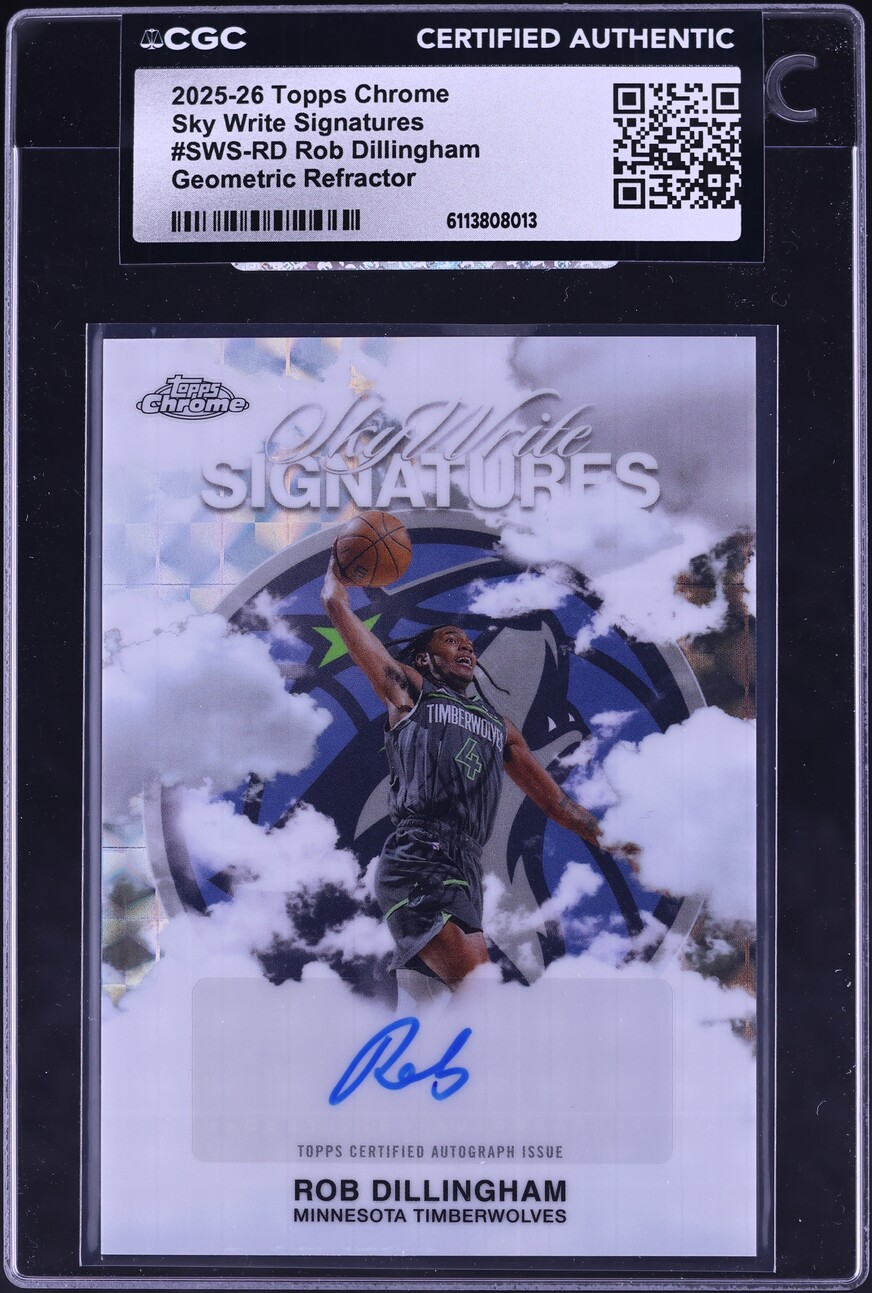 2025 Topps Chrome Sky Write Signatures Geometric Refractor Rob Dillingham AUTO #SWS-RD CGC AUTH