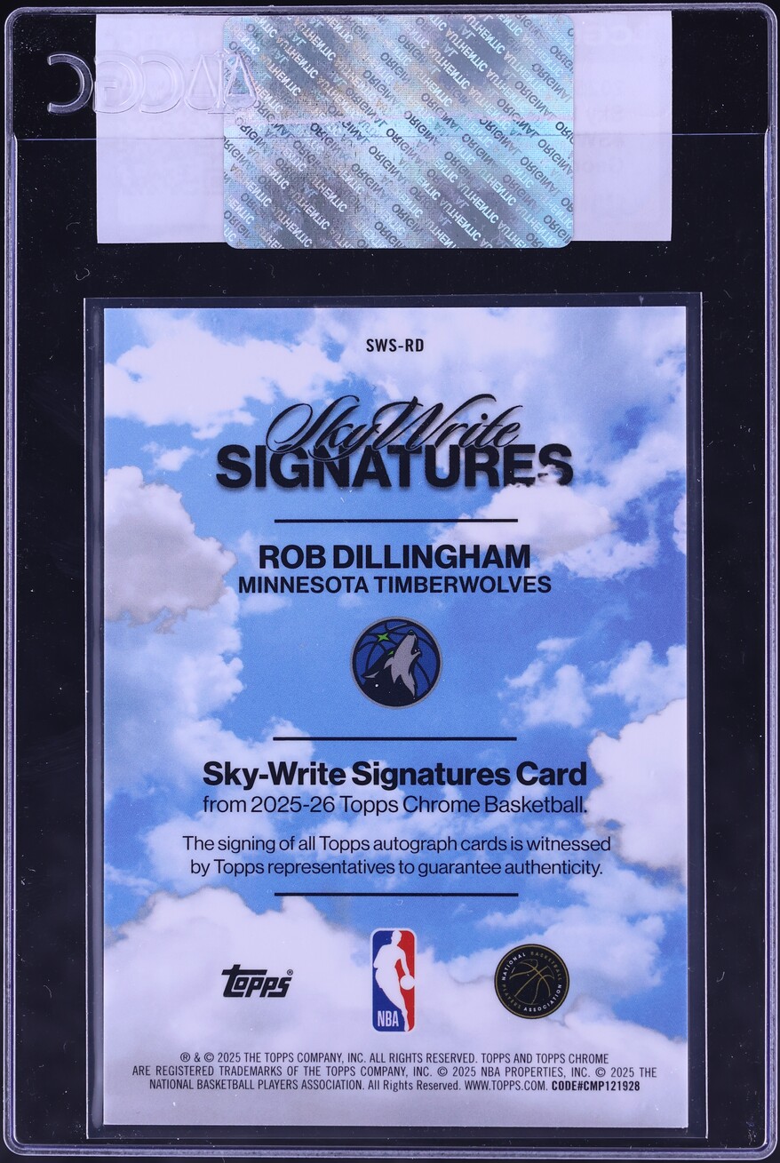 2025 Topps Chrome Sky Write Signatures Geometric Refractor Rob Dillingham AUTO #SWS-RD CGC AUTH