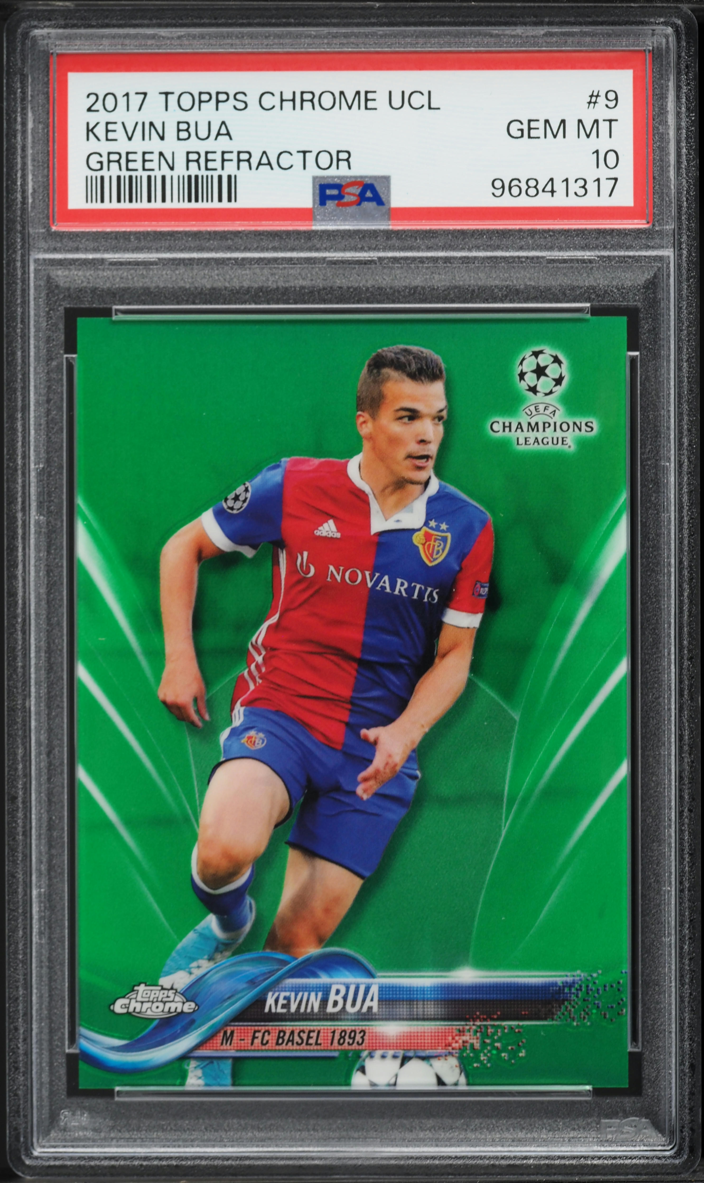 2017 Topps Chrome UEFA Champions League Green Refractor Kevin Bua