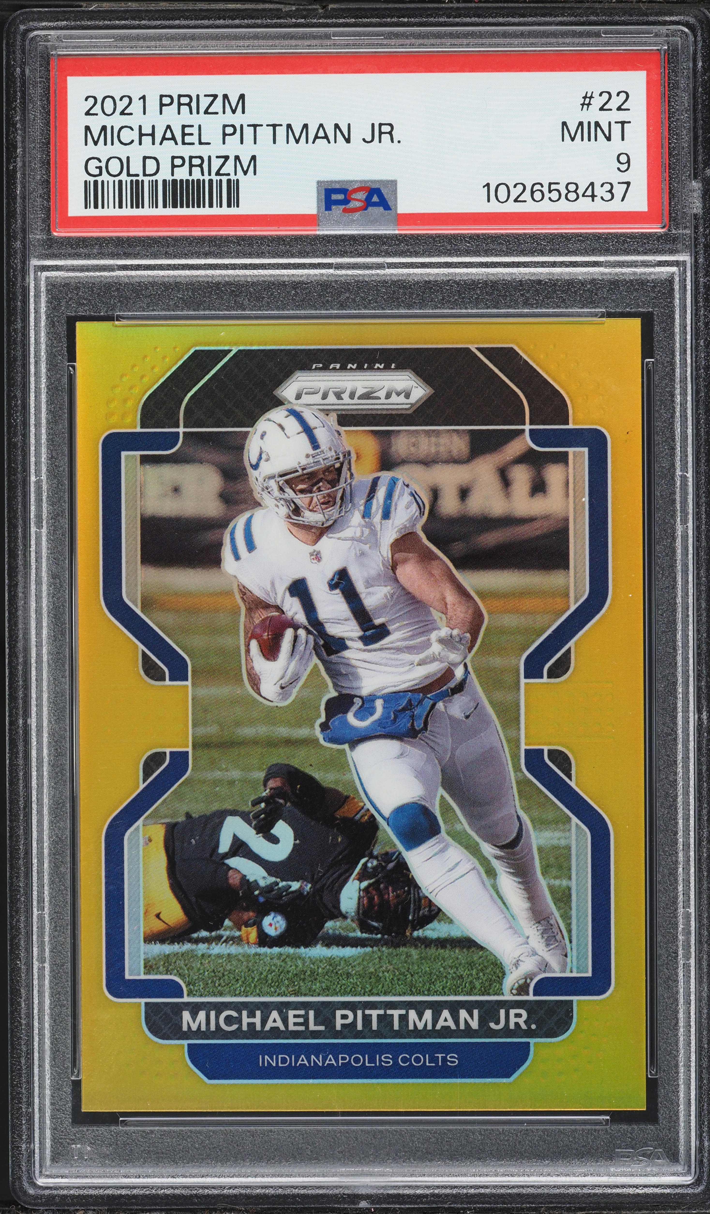2021 Panini Prizm Gold Michael Pittman Jr. 1/10 #22 PSA 9 MINT on