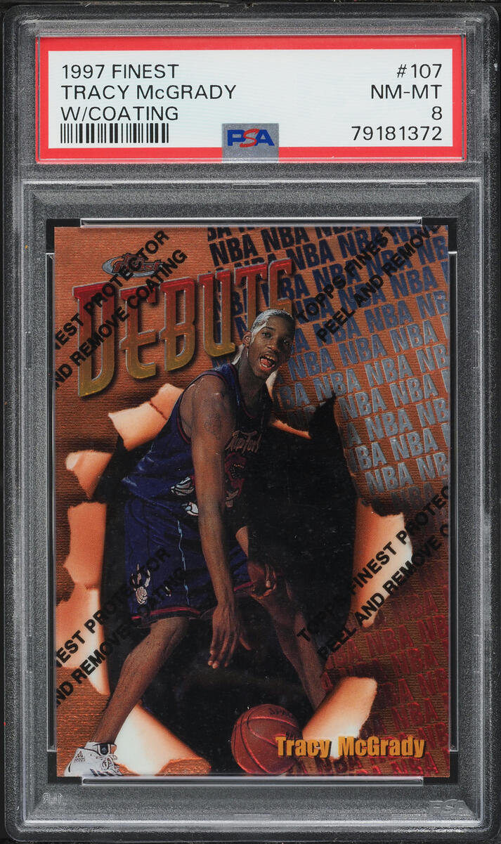 1997 Finest Basketball w/ Coating Tracy McGrady ROOKIE #107 PSA 8 NM-MT