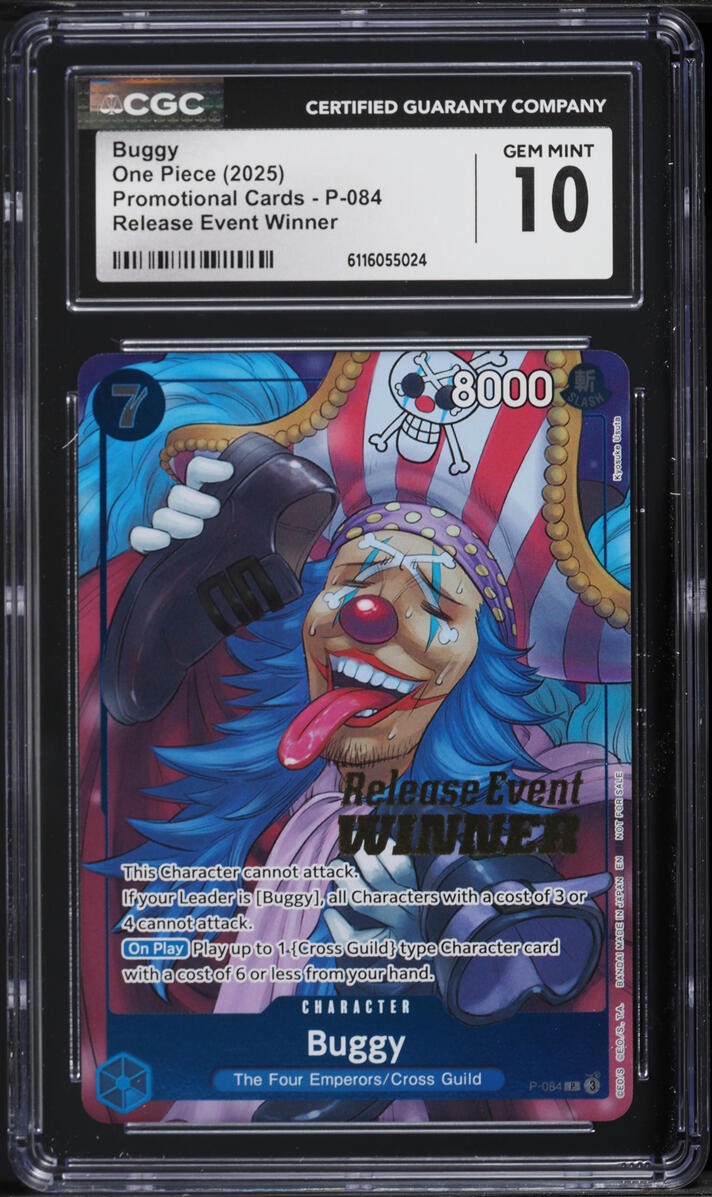 2025 One Piece Promo Release Event Winner Buggy #P-084 CGC 10 GEM MINT