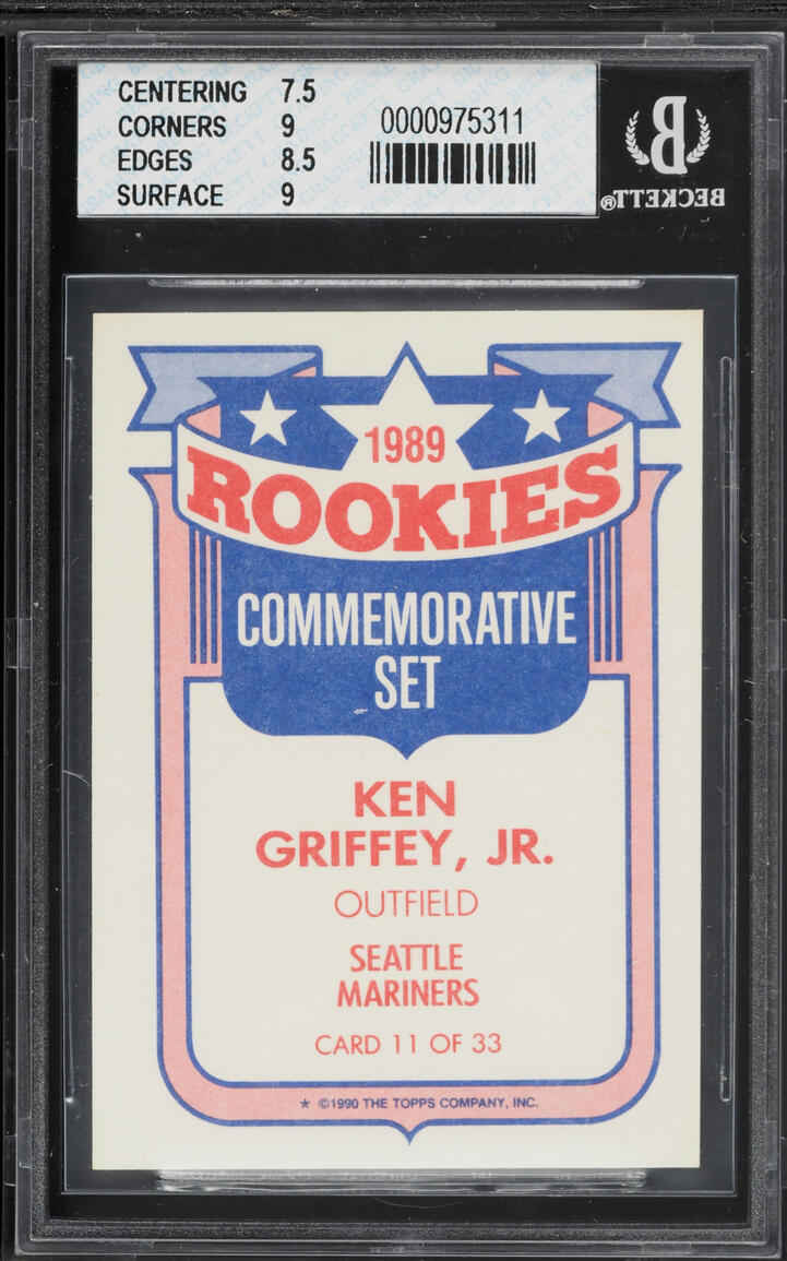 1990 Topps '89 Rookies Ken Griffey Jr. #11 BGS 8 NM-MT