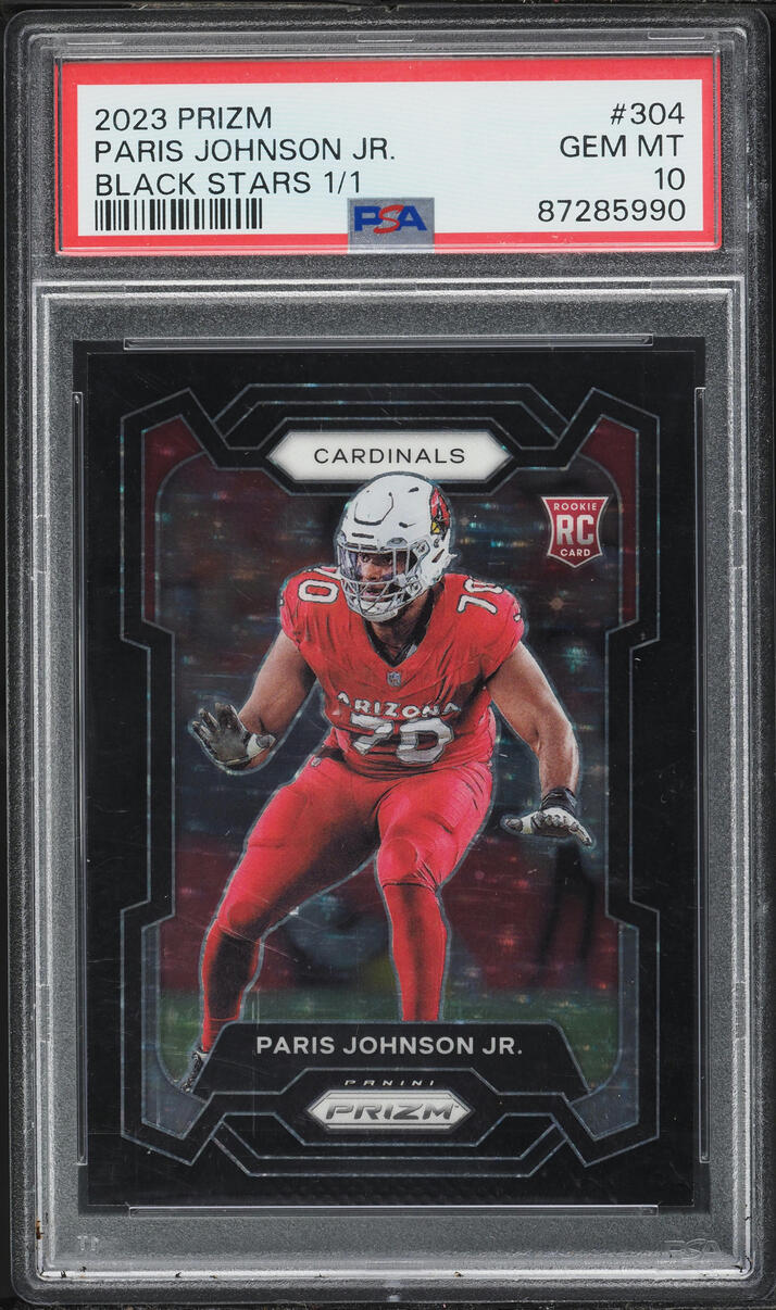 2023 Panini Prizm Black Stars Paris Johnson Jr. ROOKIE 1/1 #304 PSA 10 GEM MINT