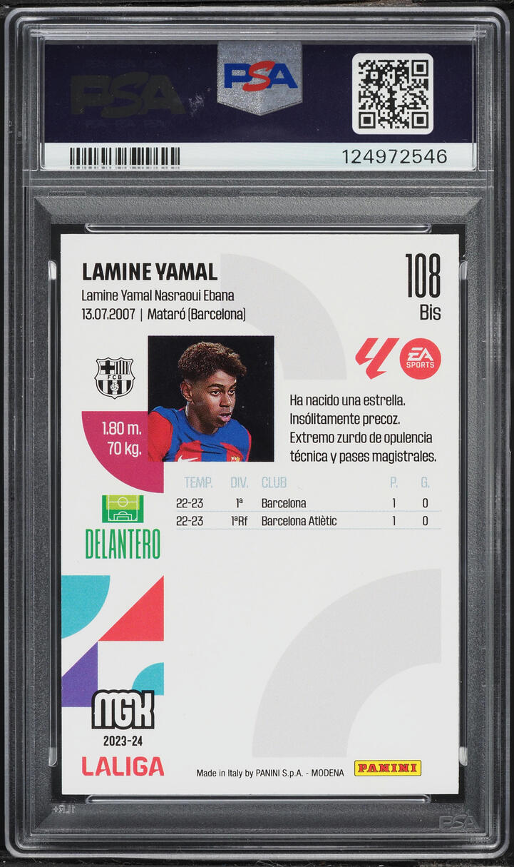 2023 Panini Megacracks La Liga EA Sports Lamine Yamal ROOKIE #108BIS PSA 9 MINT