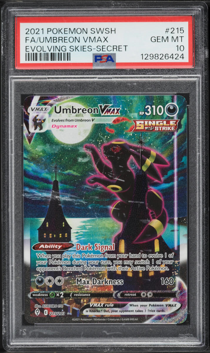 2021 Pokemon Sword & Shield Evolving Skies Alt Art Umbreon VMAX #215 PSA 10  GEM MINT on Fanatics Collect