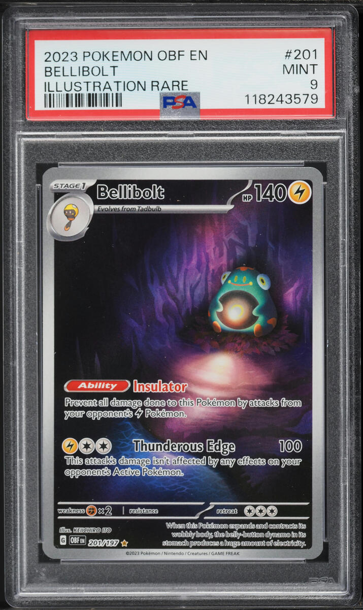 2023 Pokemon Scarlet & Violet Obsidian Flames IR Bellibolt #201 PSA 9 MINT