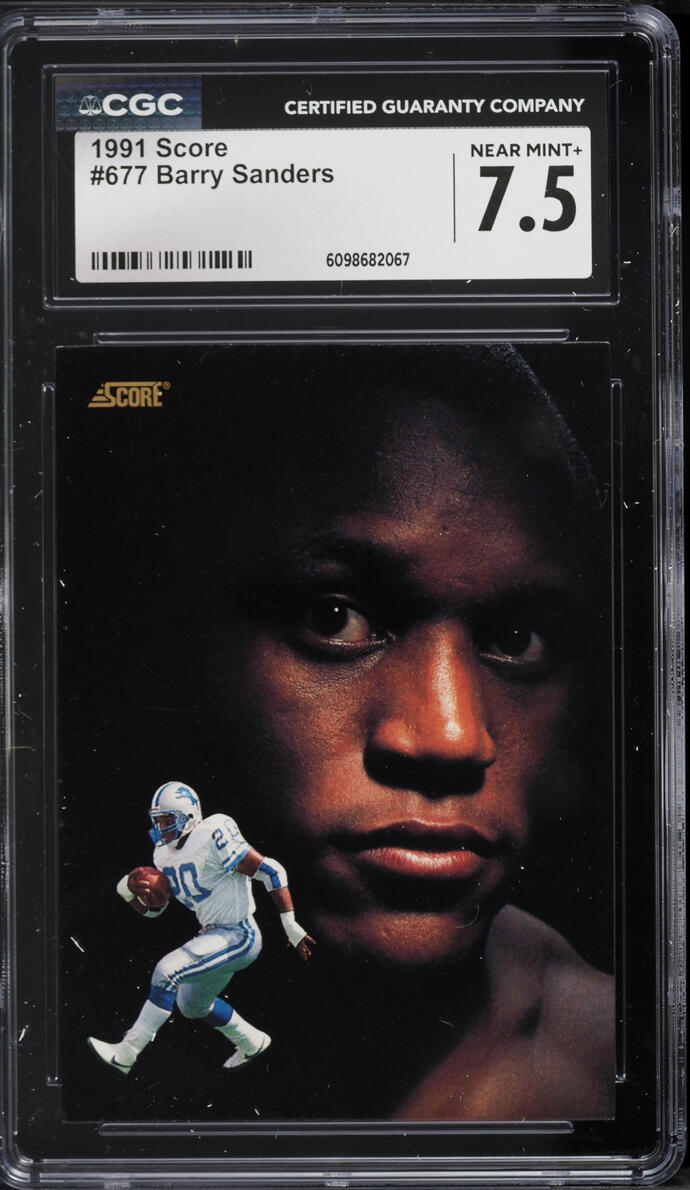 1991 Score Football Barry Sanders #677 CGC 7.5 NRMT+