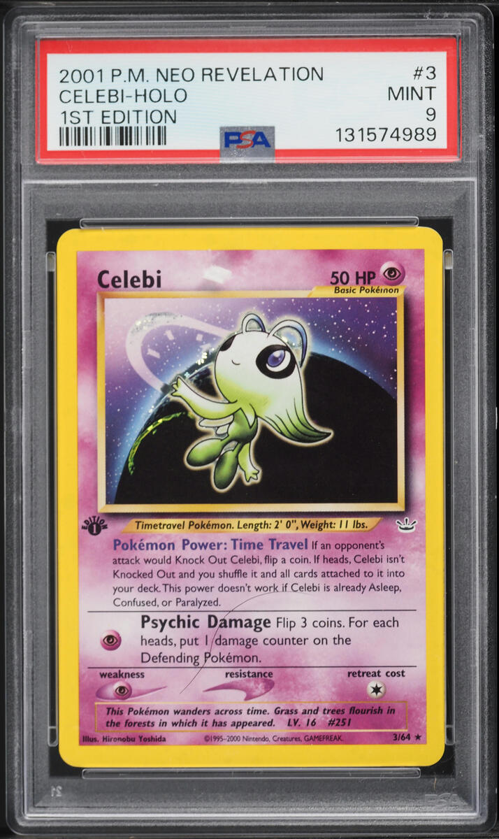 2001 Pokemon Neo Revelation 1st Edition Holo Celebi #3 PSA 9 MINT