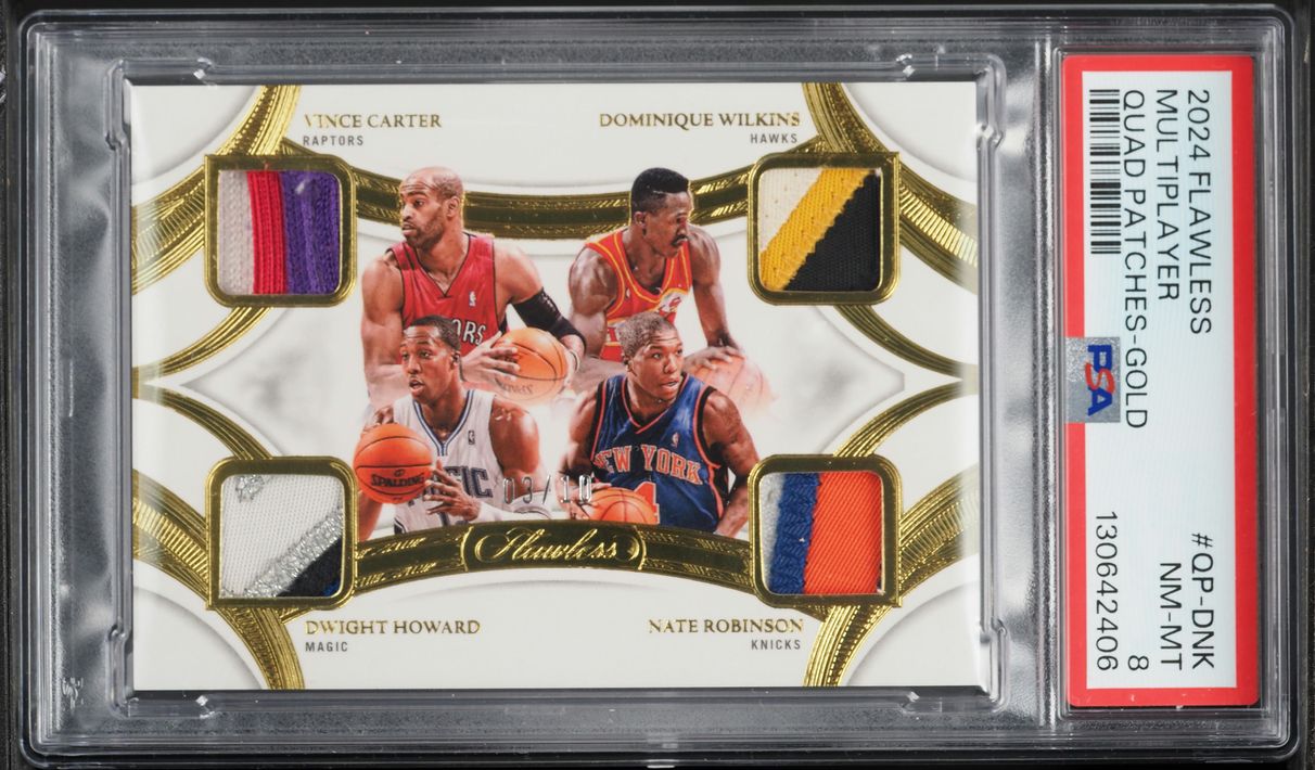 2024 Panini Flawless Gold Carter Wilkins Howard Robinson PATCH /10 #QP-DNK PSA 8 NM-MT