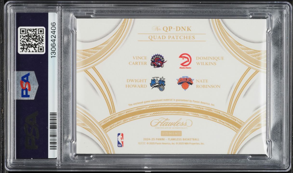 2024 Panini Flawless Gold Carter Wilkins Howard Robinson PATCH /10 #QP-DNK PSA 8 NM-MT