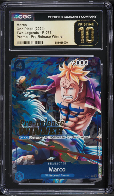 2024 One Piece Two Legends Pre-Release Winner Marco #P-071 CGC 10
