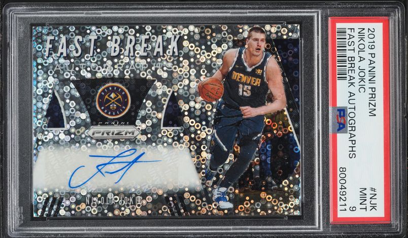 2019 Panini Prizm Fast Break Nikola Jokic AUTO #FB-NJK PSA 9 MINT
