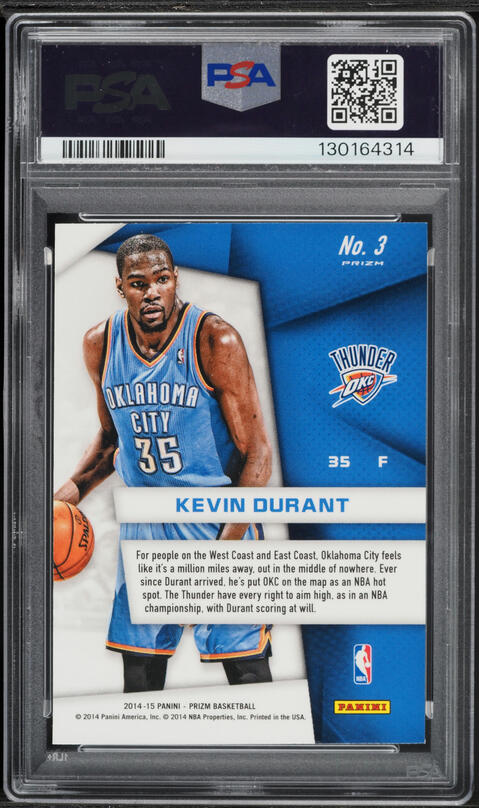 2014 Panini Prizm Superstars Kevin Durant #3 PSA 10 GEM MINT on