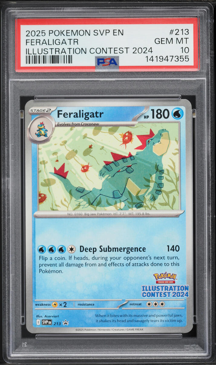 2025 Pokemon Scarlet & Violet Promo Illustration Contest '24 Feraligatr #213 PSA 10 GEM MINT