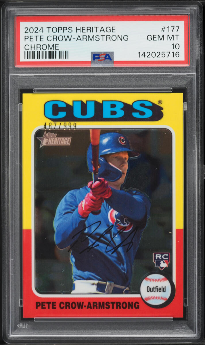 2024 Topps Heritage Chrome Pete Crow-Armstrong ROOKIE /999 #177 PSA 10 GEM MINT