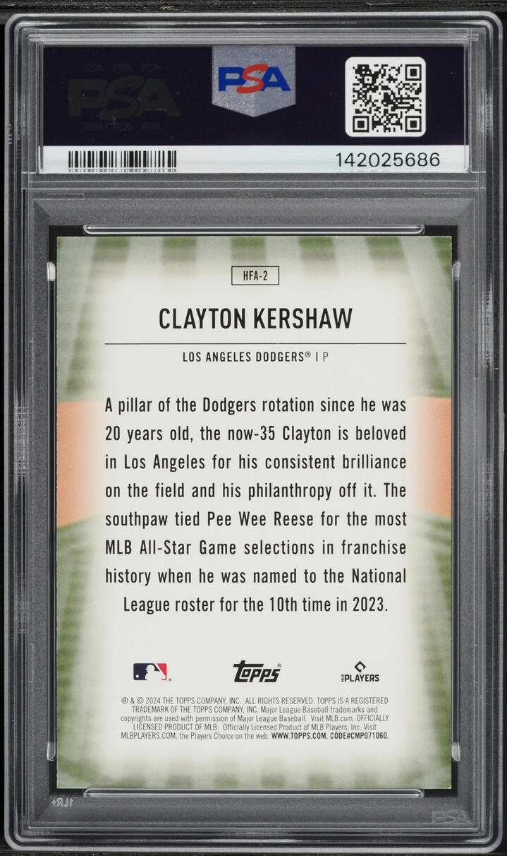 2024 Topps Home Field Advantage Clayton Kershaw #HFA-2 PSA 9 MINT