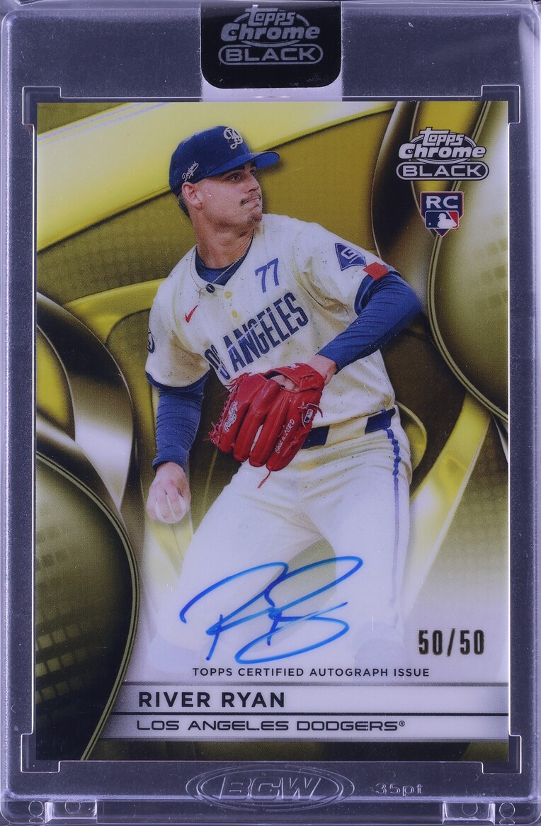 2025 Topps Chrome Black Gold Refractor River Ryan ROOKIE AUTO 50 