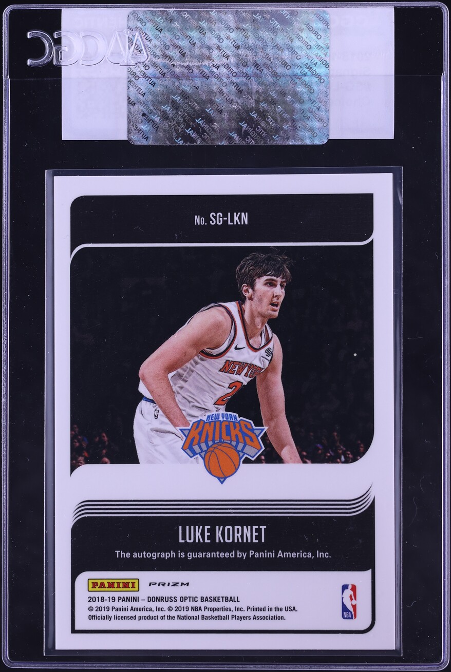 2018 Donruss Optic Signature Series Choice Luke Kornet AUTO #SG-LKN CGC AUTH