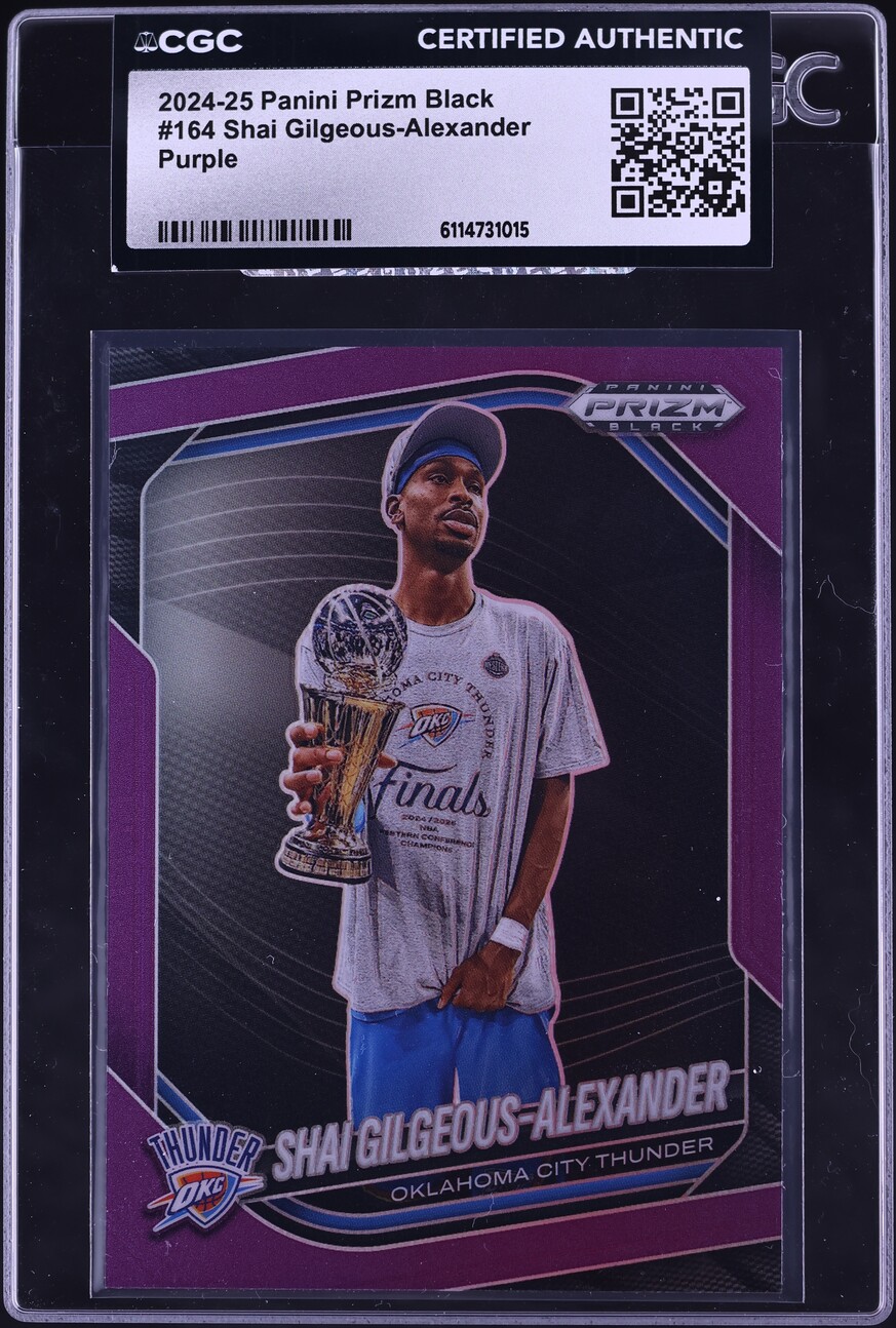 2024 Panini Prizm Black Purple Shai Gilgeous-Alexander /99 #164 CGC AUTH
