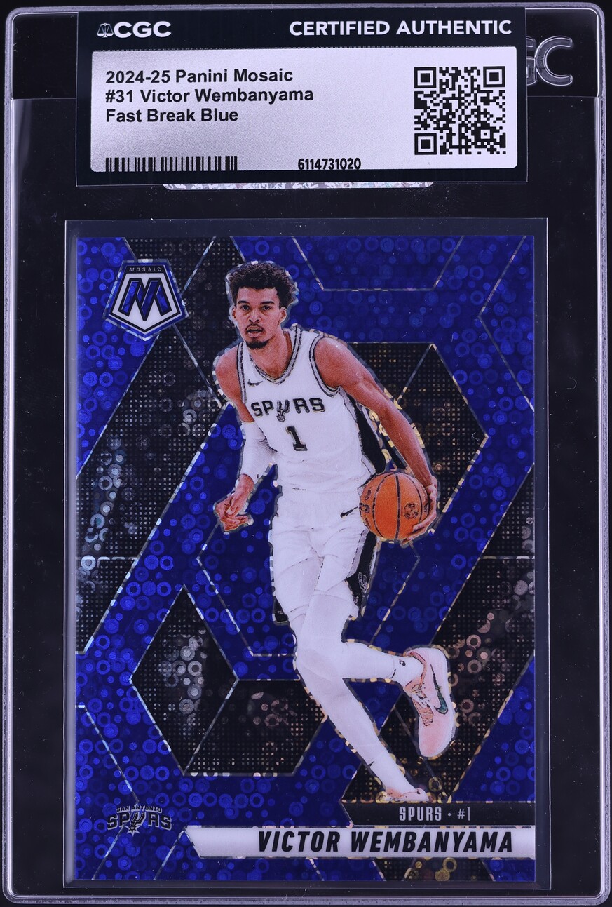 2024 Panini Mosaic Fast Break Blue Victor Wembanyama /85 #31 CGC AUTH