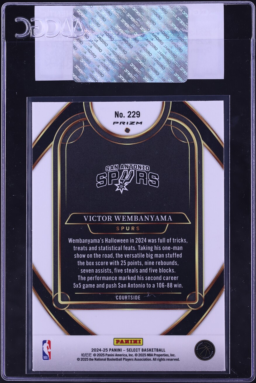 2024 Select Courtside Green Mojo Victor Wembanyama #229 CGC AUTH