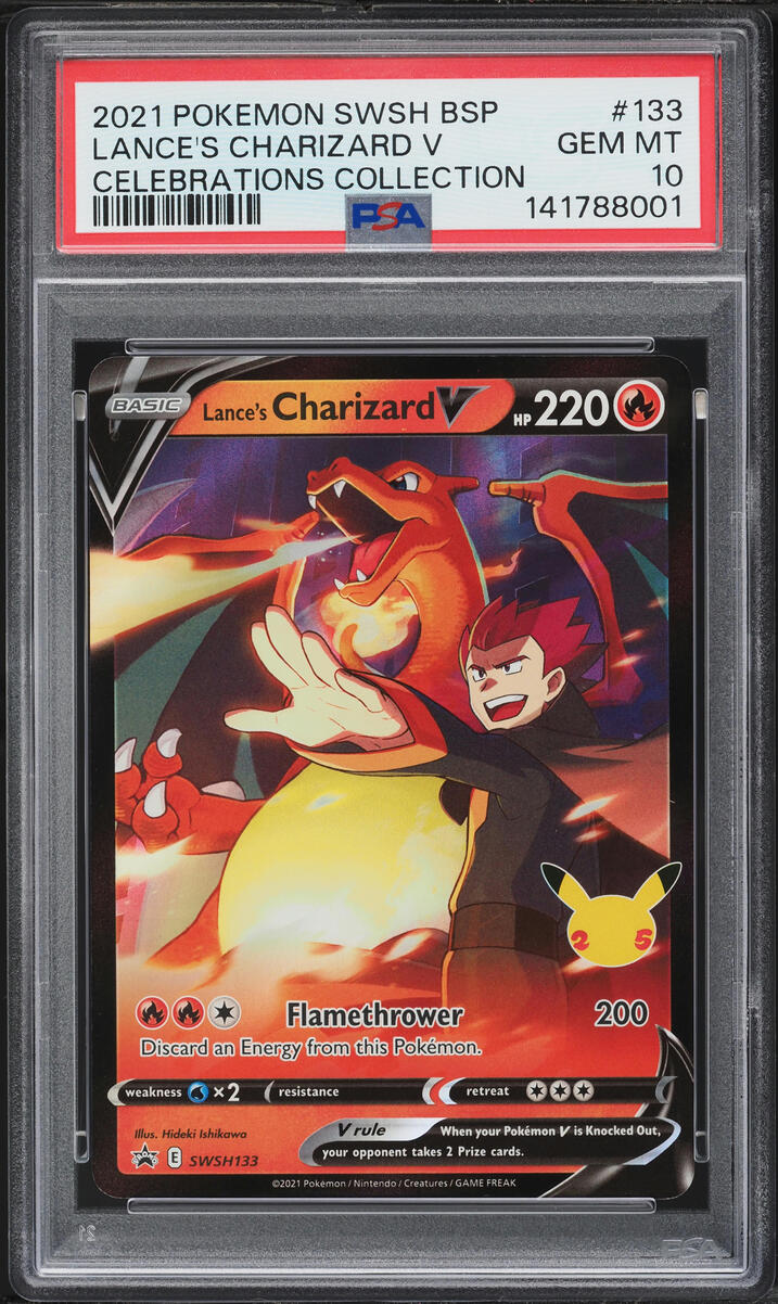 2021 Pokemon SWSH Promo Celebrations Holo Lance's Charizard V #SWSH133 PSA 10 GEM MINT