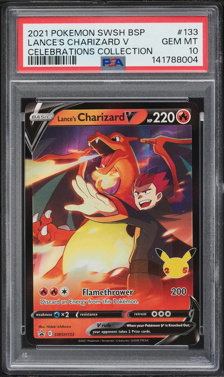 2021 Pokemon SWSH Promo Celebrations Holo Lance's Charizard V #SWSH133 PSA 10 GEM MINT