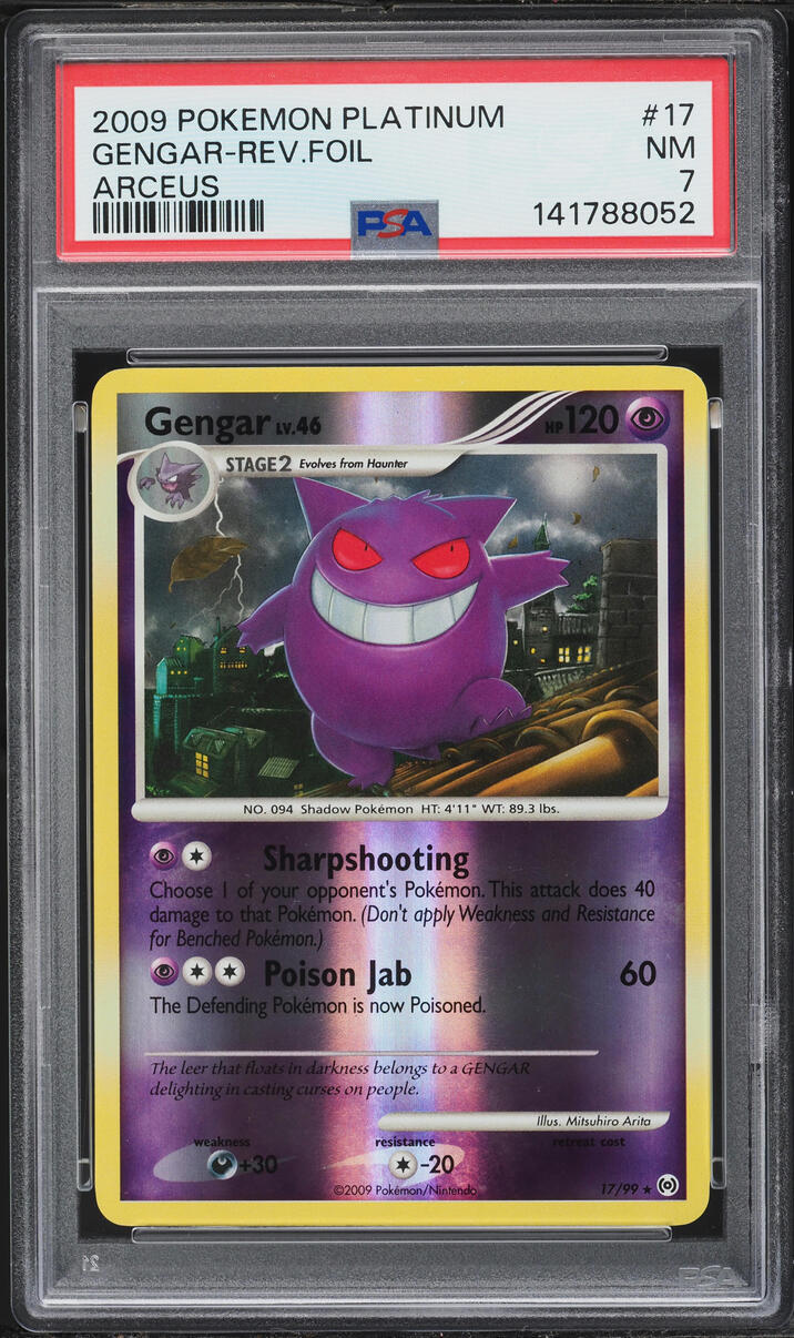 2009 Pokemon Platinum Arceus Reverse Holo Gengar #17 PSA 7 NRMT