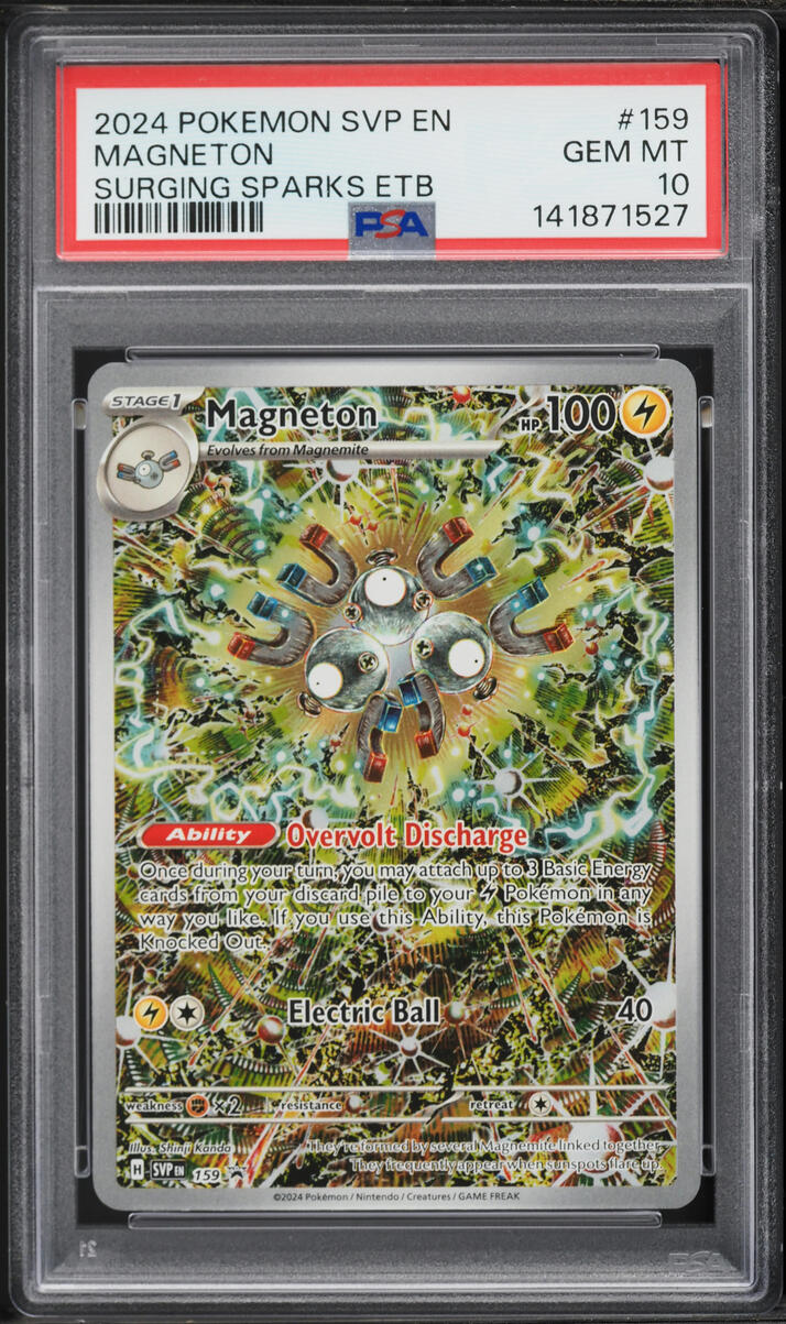 2024 Pokemon Scarlet & Violet Promo Surging Sparks ETB Magneton #159 PSA 10 GEM MINT