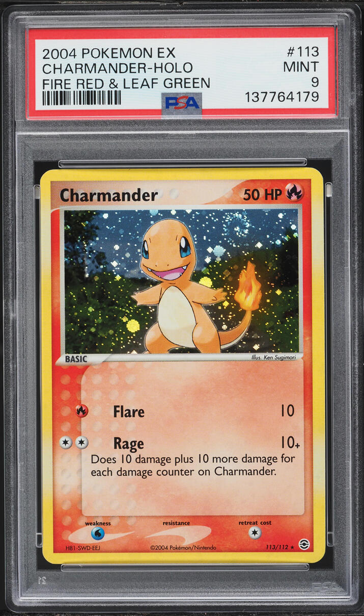 2004 Pokemon EX Fire Red & Leaf Green Holo Charmander #113 PSA 9 MINT