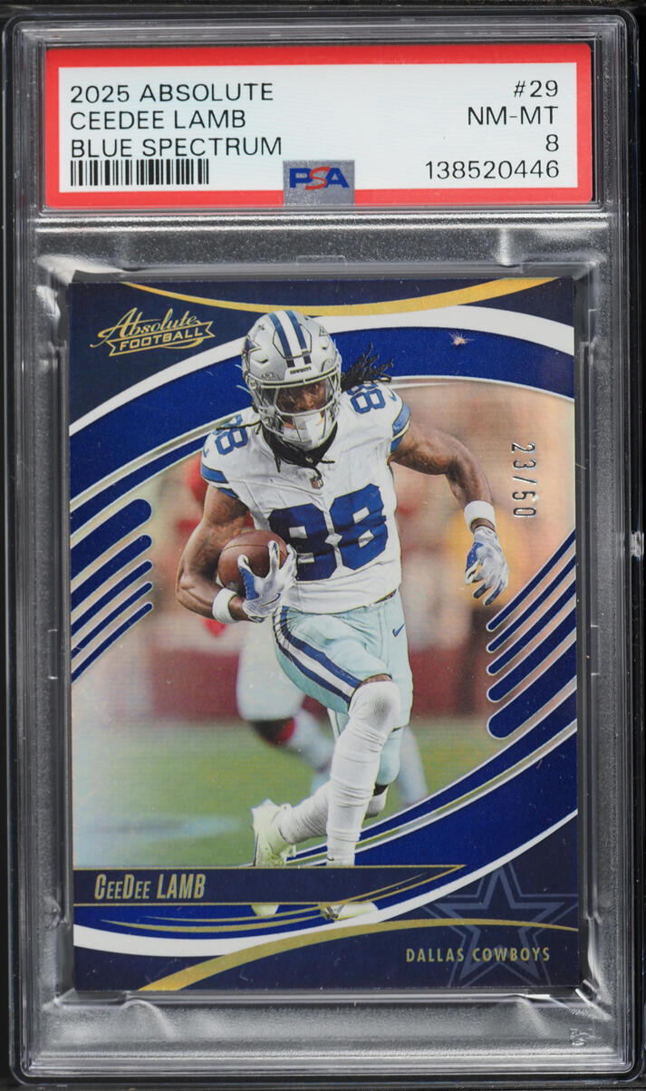 2025 Absolute Blue Spectrum Ceedee Lamb /50 #29 PSA 8 NM-MT